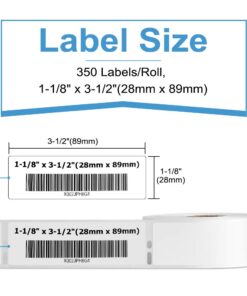 COLORWING 12 Rolls 1-1/8" x 3-1/2" Barcode Label Compatible Dymo 30252 Address Labels, 28mm x 89mm, Work with Dymo LabelWriter 450, 450 Turbo, 4XL, 400 Printers(4200 Labels) 9 61dcXwI8 EL 1