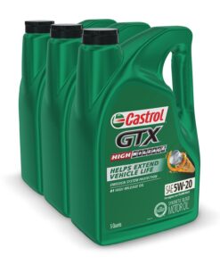 Castrol GTX High Mileage 5W-20 Synthetic Blend Motor Oil, 5 Quarts, Pack of 3 5 Quart - 3 Pack High Mileage Synthetic 17 61ddaEgjMYL