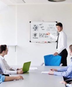 Amazon Basics Whiteboard Drywipe Magnetic with Pen Tray and Aluminium Trim, 90 cm x 60 cm (WxH) 60 cm x 90 cm 21 61deWMJjcQL