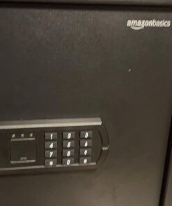 Amazon Basics Steel Home Security Safe with Programmable Electronic Keypad Lock, Secure Documents, Jewelry, Valuables, 1.52 Cubic Feet, Black, 13.8"W x 13"D x 16.5"H 40 61dgIqY65PL