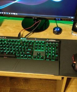 Corsair K70 RGB MK.2 Mechanical Gaming Keyboard - USB Passthrough & Media Controls - Linear & Quiet - Cherry MX Red - RGB LED Backlit (CH-9109010-NA) MX RED (Linear) Black 35 61dgMca25FL