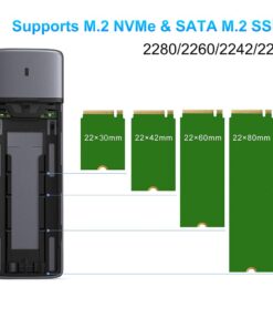 Sokiwi M.2 NVMe SATA SSD Enclosure Adapter Tool-Free, USB 3.2 Gen2 10Gbps External NVMe to USB PCI-E 6Gbps SATA M-Key/B+M Key, NVMe Reader Support UASP Trim for SSDs 2230/2242/2260/2280 SKUD0501-US 27 61dgw7jT48L 1
