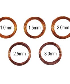 Bonsai Training Wire in Solid Enameled Copper - Set of 5 Sizes - 1.0mm, 1.5mm, 2.0mm, 2.5mm, 3.0mm