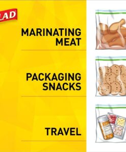 Glad Zipper Food Storage and Freezer 2 in 1 Plastic Bags - Quart - 46 Count 10 61divpRis8L