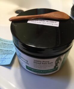 ASUTRA Dead Sea Salt Body Scrub Exfoliator (Invigorating Eucalyptus), NEW BIGGER 16 oz size | Ultra Hydrating, Gentle, & Moisturizing | Coconut, Eucalyptus, and Marjoram Oils | Includes Wooden Spoon Invigorating Eucalyptus 26 61djmd2kgML