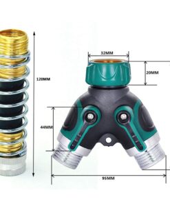 Alternative view of SPWIS 2 Way Hose Splitter Y Garden Hose Connector Metal Body,3/4 Connector,Faucet Adapter with Comfortable Rubberized Grip,2 Faucet Extension Hose Protector,4 Washers