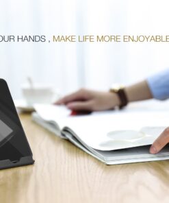 MoKo Phone/Tablet Stand, Foldable Tablet Holder Fits with iPhone 15/Pro/Plus/Pro Max, iPhone 12/12 pro Max/11/Xs Max, iPad Pro 11, iPad Air 4/Mini 6 2021, iPad 9th 10.2", Black Small Size 43 61dkpo1RA7L