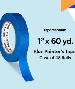 Blue Painters Tape 1 inch x 60 Yards - Case of 48 Rolls, Made in USA, Clean Removal Blue Tape for Painting Sharp Lines & Edges, UV Resistant Blue Masking Tape Bulk (48-Pack of 1 x 180' Rolls) 8 61dl3fQg7yL