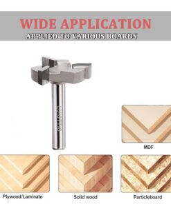 CNC Surfacing Bit Spoilboard Surfacing Router Bits, 1/4" Shank 1 inch Cutting Diameter Slab Flattening Router Bit, T Shape Wood Milling Cutter Planing Bit Wood Planing Bit Planer (1/4" Shank, Silver) #1026 CNC Surfacing Bits 10 61dmBDWXDtL