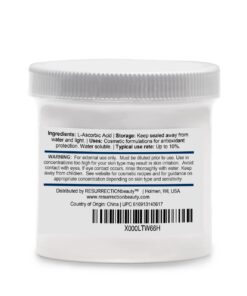 L-Ascorbic Acid Powder (Cosmetic Vitamin C Powder for Face) to Make Your Own Vitamin C Serum, Hyaluronic Acid Serums with Vitamin C & Other DIY Cosmetic Formulations for Skin Care 6 Oz 22 61dotyB8B2L