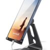 Lamicall Adjustable Cell Phone Stand, Desk Phone Holder, Cradle, Dock, Compatible with iPhone 15, 14, Plus, Pro, Pro Max, 13 12 X XS,4-8" Phones, Office Accessories, All Android Smartphone, Black 43 61dpRCgl3L