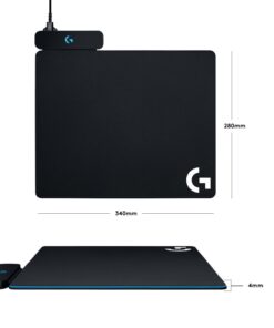 Logitech G Powerplay Wireless Charging System for G502 Lightspeed, G703, G903 Lightspeed and PRO Wireless Gaming Mice, Cloth or Hard Gaming Mouse Pad - Black 22 61dq9jTt3TL