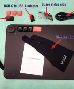 Graphics Drawing Tablet VEIKK Voila L Drawing Pad 10X6 inch,with 4 Customized Keyboard Hot Keys,8192 Levels Battery-Free Stylus Pen,Compatible with PC/Android/Mac/Windows/Linux/Chrome 10*6 inch 37 61dqKuXbu4L