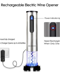 MUNION Electric Wine Opener Automatic Wine Bottle Opener Rechargeable Cordless Stainless Steel Corkscrew with Foil Cutter 14 61dqlnhDAL
