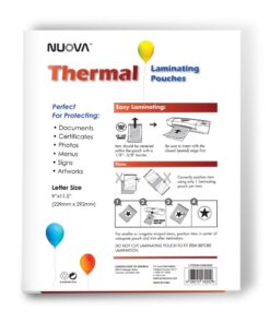 Nuova Premium Thermal Laminating Pouches, 9" x 11.5"/Letter Size/3 mil, 200 Pack (LP200H) 22 61drjis1nkL