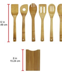 Oceanstar Bamboo Cooking Utensil Set, 12 Inch, Natural 14 61drnyBPJ1L