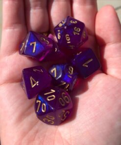Chessex Dice Polyhedral 7-Die Borealis Set - Royal Purple with Gold Numbers CHX-27467 42 61dsoGj6n7L