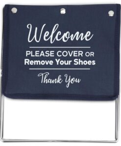 Foldable Shoe Cover Holder (Blue) with Bonus: Please Use Shoe Covers, Double Sided, Door Hanger Blue 23 61duXXAjNkL