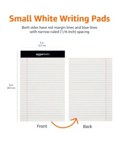Amazon Basics Narrow Ruled Lined Writing Note Pad, 5 inch x 8 inch, White, 12 Count (12 Pack of 50 pages) 5-Inch by 8-Inch 29 61dvJP8JznL
