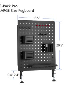 G-PACK PRO SET OF X Clamp-on Desk Pegboard, Standing Desk Accessories for Office, Gaming Desk Organizer, Privacy Panel for Desk, Work Desk Organizer, 20.5 x 16.5-inch, S1 Large Black (Black) 12 61dxAI0yp2L