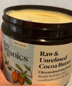 Sky Organics Cocoa Butter for Body, 100% Raw & Unrefined Ultra-Moisturizing Butter to Deeply Hydrate & Condition Skin, Promotes Smooth Skin Tone & Texture, Suitable for Tight or Extra Dry Skin, 16 Oz. 42 61dyURvORcL 1