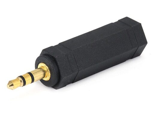 Monoprice 3.5mm Stereo Plug to 6.35mm (1/4 Inch) Stereo Jack Adaptor - Gold Plated, Black D