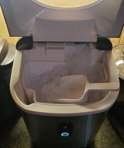 Nugget Ice Makers Countertop, 33 Lbs/Day Sonic Ice Maker, Countertop Ice Maker with Tooth-Friendly Chewable Ice, Soft Pebble Ice Maker with Self-Cleaning Function, VIVIDMOO 38 61dzIjRrorL
