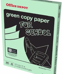 Alternative view of Office Depot Colored Copy Paper, Green, 8 1/2 Inch x 11 Letter Size, 20 lb. Density, 300 Sheets Pack (372-283)