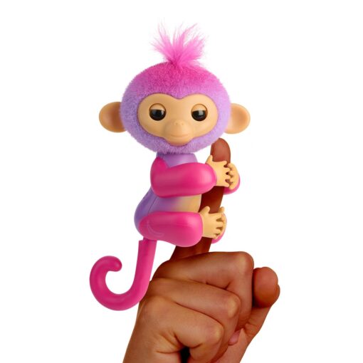 Fingerlings 2023 NEW Interactive Baby Monkey Reacts to Touch – 70+ Sounds & Reactions – Charli (Purple) Purple