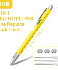 BIIB Stocking Stuffers Gifts for Men, 9 in 1 Multitool Pen Mens Gifts for Christmas, Gifts for Dad Who Wants Nothing, Dad Gifts for Him Grandpa, White Elephant Gifts for Adults, Tools Gadgets for Men Yellow 9 61e15DR5hgL