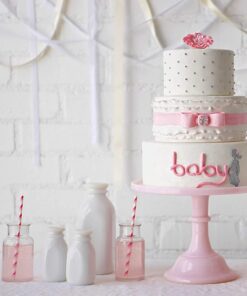 KLASKWARE Round Cake Stand 11" Melamine Cake Display Stand Dessert Cupcake Display Tray for Graduation,Wedding,Birthday,Party,Baby Shower,Anniversary,Ceremony,Christmas Pink 17 61e2OgsrCaL