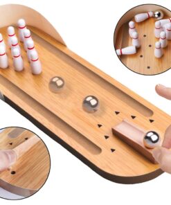 Table Top Mini Bowling Game Set-Tabletop Wooden Board Mini Arcade Desktop Tiny Bowling Shooting Alley Office Desk Stress Relief Gadgets Small Finger Toys Fun Gag Gifts for MenWomen Kids Teens Boys 13 61e2jQml0DL