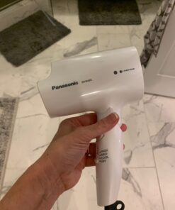 Panasonic nanoe Salon Hair Dryer with Oscillating Quick Dry Nozzle, Folding Hair Dryer for Travel and Home, 3 Airflow Settings for Easy Styling and Healthy Hair - EH-NA2C-W (White) Compact Hair Dryer w/ 1 attachment 41 61e5CX1g1HL