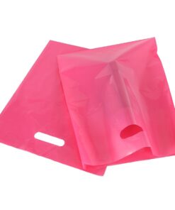 100 12x15 Glossy Pink and Purple Plastic Merchandise Bags w/Handles 11 61e72X96M3L