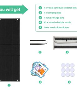 ANCOMEDO Visual Schedule Chart for Kids Chore with 92 Pieces Cards, Visual Behavioral Routine Tool for Toddlers, Daily Schedule Board Autism Learning Materials for Classroom Home (Standard Size) Normal 10 61e7CzjgnVL