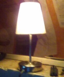 Simple Designs LT2013-WHT Mini Basic Sand Nickel Table Lamp with Fabric Shade, White 30 61e8PlB7CTL