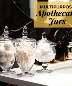 Mantello Apothecary Jars with Lids- Small Apothecary Jars, Candy Jars for Candy Buffet, 20 oz., 24 oz. and 28 oz. 30 61e9lgzo3xL