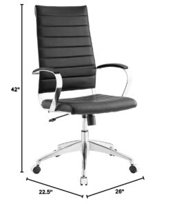 Modway Jive Ribbed High Back Tall Executive Swivel Office Chair With Arms In Black 33 61eA8GNiQqL
