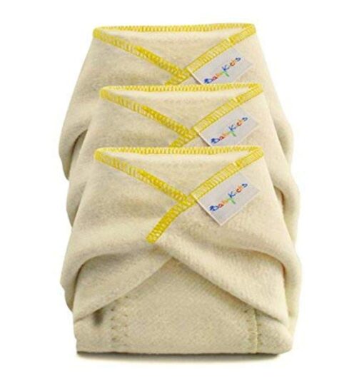 BabyKicks 3 Pack Hemparoo Fleece Prefolds, Golden Thread, X-small