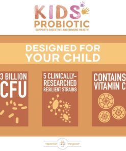 Replenish the Good Kids Vegan Probiotics | Antibiotic Recovery | Helps Support Kids' Immune & Digestive System | 15x More Effective Than Gummies | Sugar-Free, Easy to Swallow | 60 Tiny Pearls 21 61eC5GiB BL