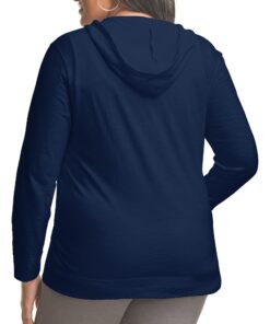 JUST MY SIZE Women's Plus Size Full, Lightweight Zip-up Hoodie 3X Navy 5 61eCpOk ovL