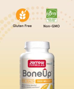 Jarrow Formulas BoneUp - 240 Capsules - 120 Servings - For Bone Support & Skeletal Nutrition - Includes Naturally Derived Vitamin D3, K2 (as MK-7) & 1000 mg Calcium - Gluten Free - Non-GMO Original 120 Servings (Pack of 1) 13 61eCuBkXpbL
