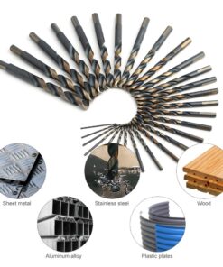 COMOWARE 29-Piece Drill Bit Set, High-Speed Steel Black and Gold Finish with 135 Degree Split Point Tip, 1/16" to 1/2" x 64ths Increments 29 pcs Black Gold 16 61eD87IVCgL