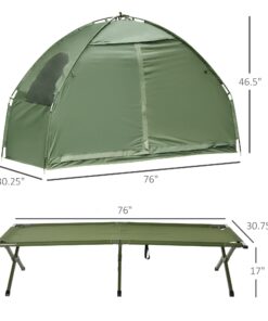 Outsunny Camping Tent Cot, Single Person Folding Cot Combo, Off-Ground Tent, Covered Outdoor Bed with Carry Bag for Hiking, Camping 21 61eEojXJs8L
