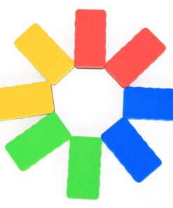 Alternative view of 8 Pack Magnetic Dry Eraser - Wellerly Whiteboard Erasers Chalkboard Cleaners Eraser Dry Erase Wipe for Classroom Home Office School Teacher (Blue+Yellow+Red+Green, 4.2inch x 2.2inch x 0.8inch) Blue+yellow+red+green