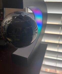 Senders Floating Globe with LED Lights C Shape Magnetic Levitation Floating Globe World Map for Desk Decoration (Black-Silver) 17 61eH 4KmvL