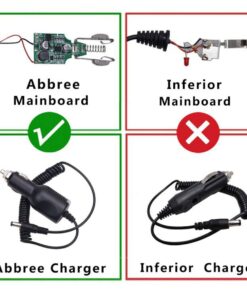 BAOFENG & ABBREE 12-24V Car Charge Cable Line for BaoFeng UV-5R,UV-82, BF-F8HP, UV-82HP, UV-S9/9S,UV-5X3,GT-3TP UV-9R Plus etc Two Way Radio (Compatible with Charger Base) Compatible with Charger Base 10 61eH24ekiL