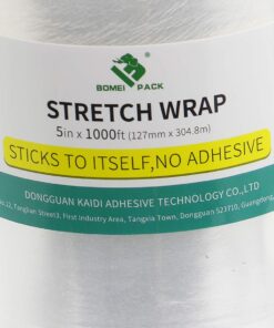 Alternative view of 4 Pack Industrial Mini Clear Stretch Wrap with Handle 5" 1000ft 80 Gauge for Pallet Wrap, Durable Self-Adhering Plastic Wrap for Packing, Moving, Heavy Duty, BOMEI PACK