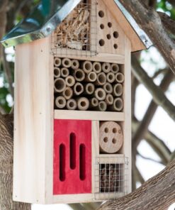 Niteangel Natural Wooden Insect Hotel, Garden Insect House for Ladybugs, lacewings, Butterfly, Bee, Bug 10 x 6 x 3.4 inch Red 34 61eIUc4AwXL