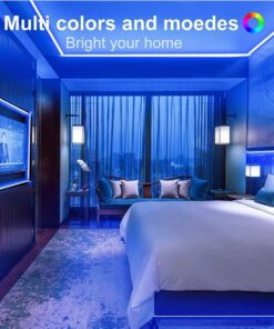SUPERNIGHT 32.8ft Blue Led Strip Lights, 16.4FT 5050 300 LEDs Strip RGB, Flexible Waterproof Rope Lights, 12V Tape Lights for TV Backlights, Bedroom, Living Room, Party, Holiday Decoration Blue1 10 61eKBAHmq L